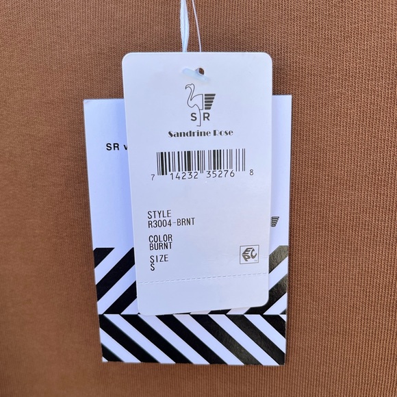 NWT Sandrine Rose x Free people Burnt Color sweatshirt, mid weight, Size Small - Picture 9 of 10